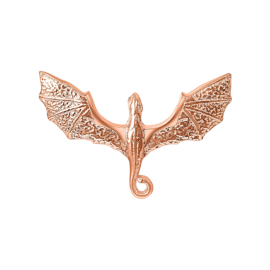 Flying Dragon – 14K Gold Threadless & Threaded End - piercing - zone.com