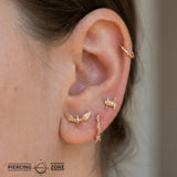 Flying Dragon – 14K Gold Threadless/Threaded End - piercing - zone.com