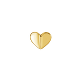 Folded Heart – 14K Gold Threadless & Threaded End - piercing - zone.com