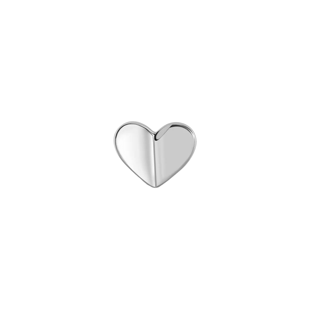 Folded Heart – 14K Gold Threadless & Threaded End - piercing - zone.com