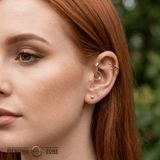 Folded Heart – 14K Gold Threadless/Threaded End - piercing - zone.com