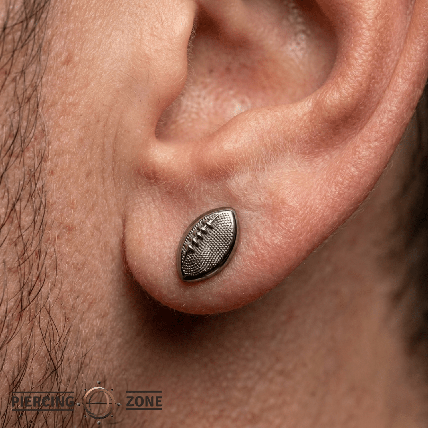 Football - 14K Gold Threadless/Threaded End - piercing - zone.com