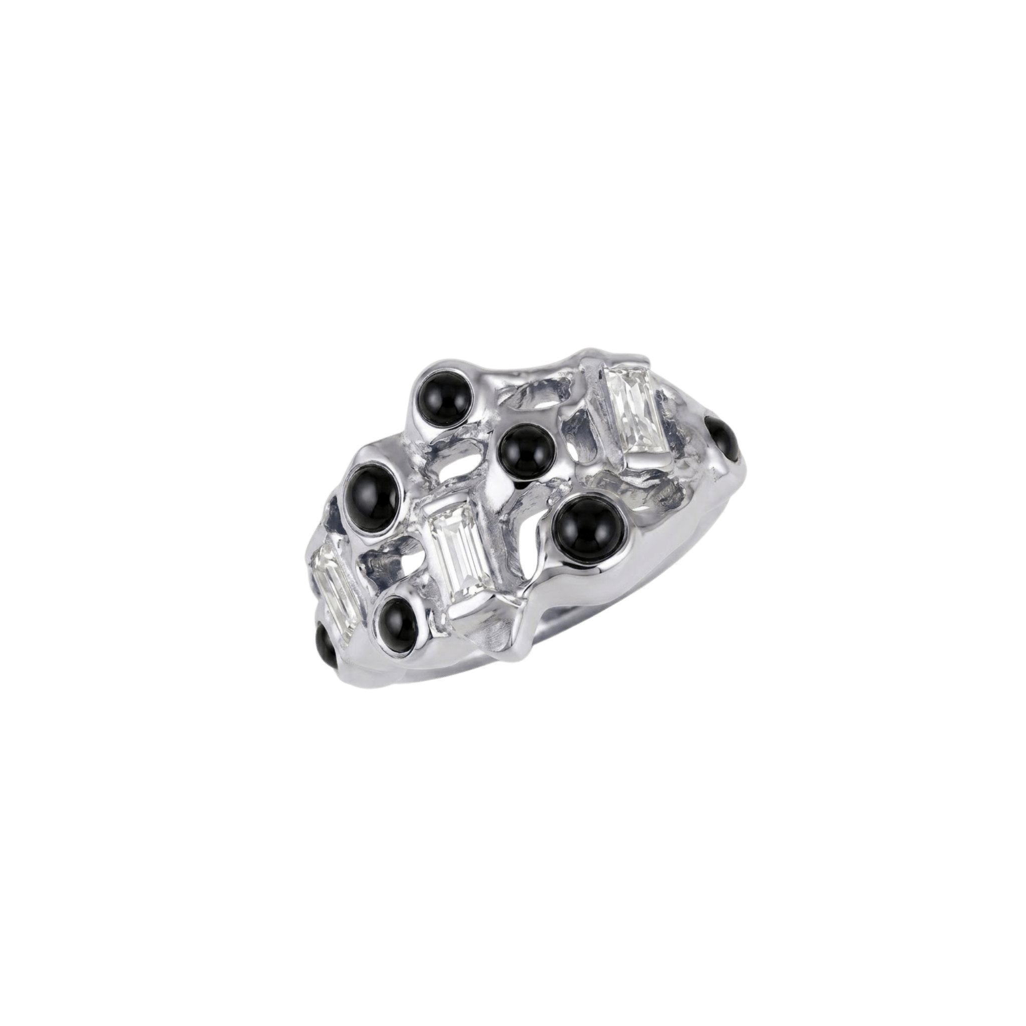 Forge Clicker – 14K/18K Gold Multi-Gem Clicker Ring - piercing-zone.com