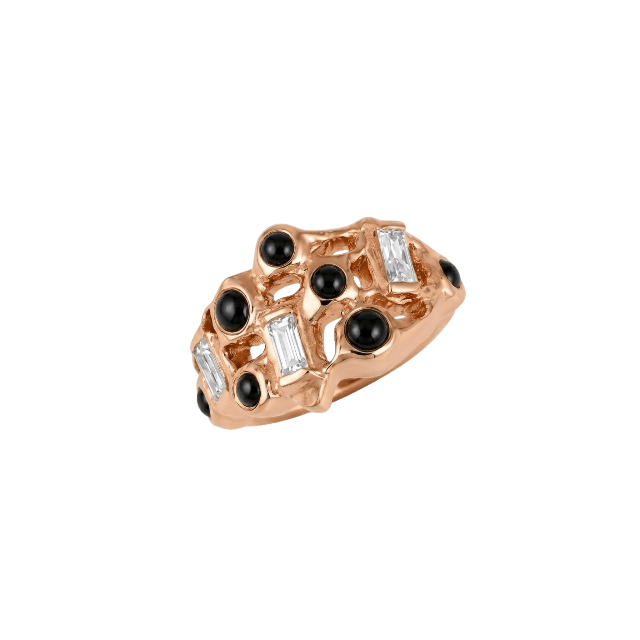 Forge Clicker – 14K/18K Gold Multi-Gem Clicker Ring - piercing-zone.com