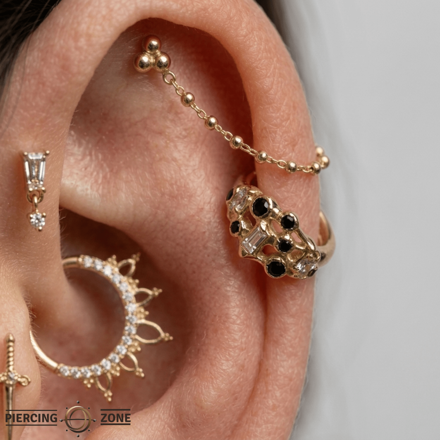 Forge Clicker – 14K/18K Gold Multi - Gem Clicker Ring - piercing - zone.com