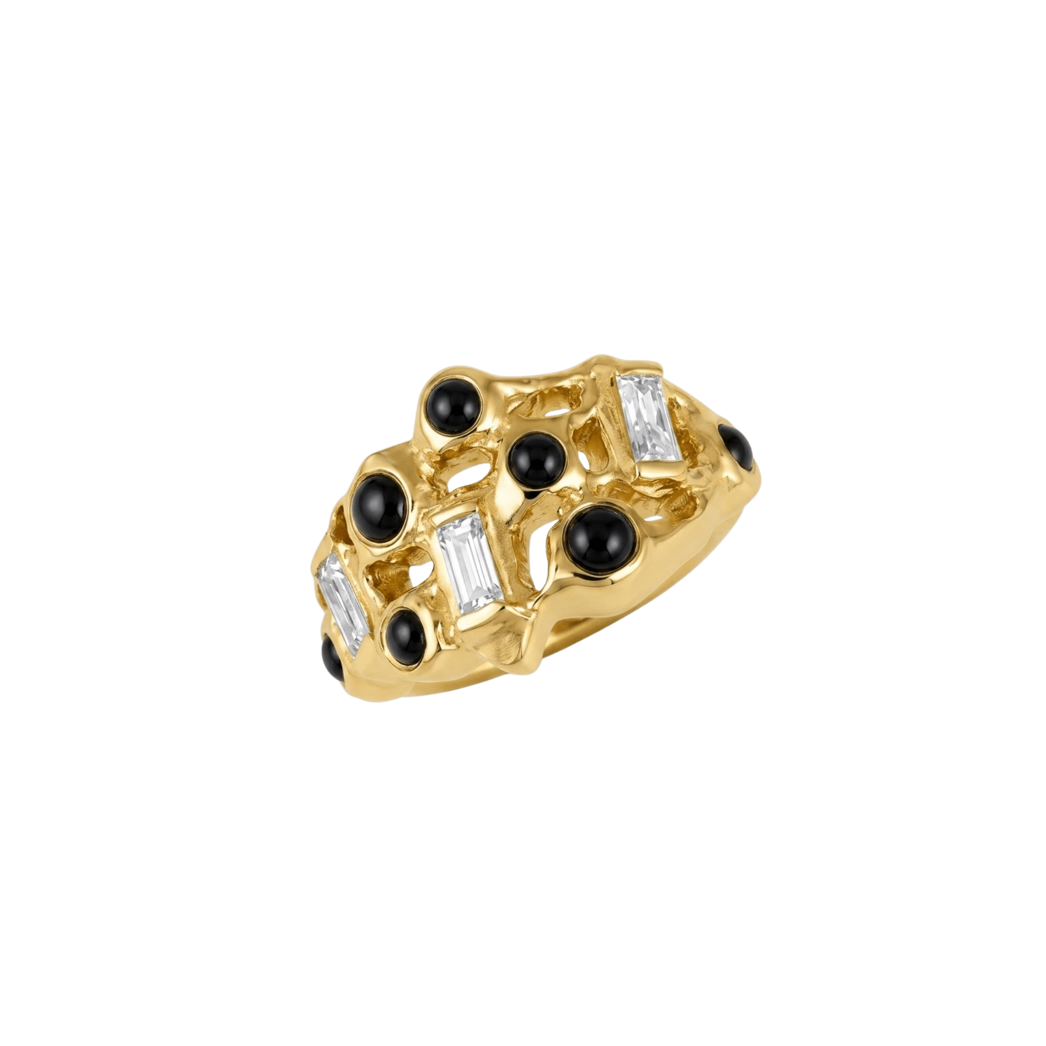 Forge Clicker – 14K/18K Gold Multi-Gem Clicker Ring - piercing-zone.com
