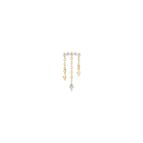 Forward Motion CZ Chain Drop – 14K Gold Threadless End - piercing - zone.com