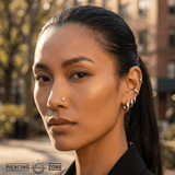 Four Beads With Gem – 14K/18K Gold Threadless End - piercing - zone.com