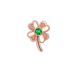 Four Leaf Clover with Gem – 14K Gold Threadless/Threaded End