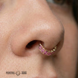 Francis Seamless Ring – 14K Gold Cup & Divot Design - piercing - zone.com