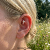 Francis Seamless Ring – 14K Gold Cup & Divot Design - piercing - zone.com