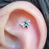 Bee Chic – Black Spinel 14K Gold Threadless End