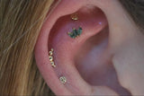 Moss Marquise Fan – 14K Gold Moss Agate Threadless End