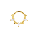 Freyja Clicker with Beads & Kite Gems – 14K & 18K Gold - piercing - zone.com