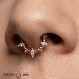 Freyja Clicker with Beads & Kite Gems – 14K & 18K Gold - piercing - zone.com