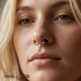 Freyja Clicker with Beads & Kite Gems – 14K & 18K Gold - piercing - zone.com