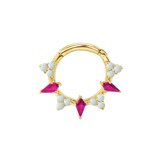 Freyja Clicker with Kite & Gem Accents – 14K & 18K Gold - piercing - zone.com