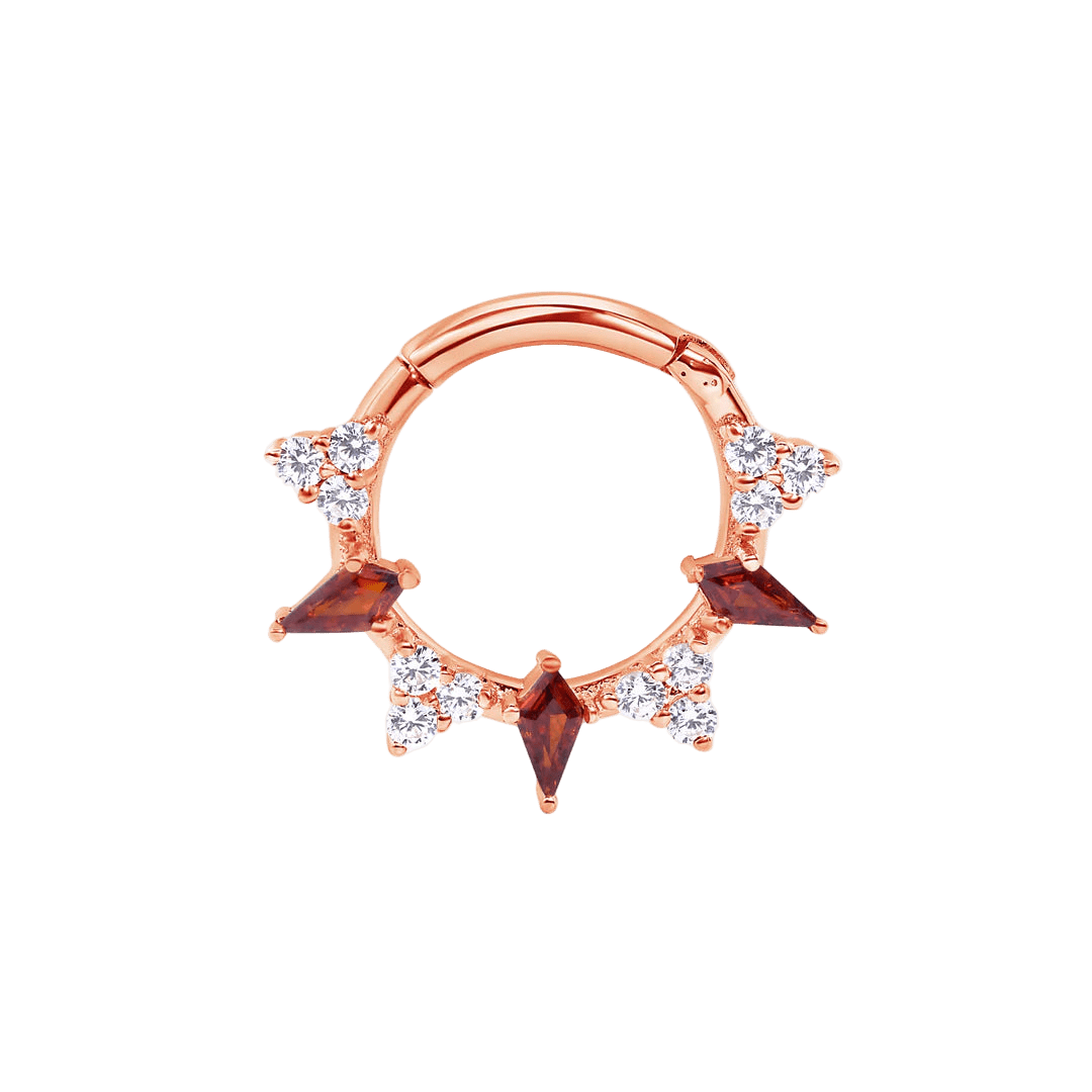 Freyja Clicker with Kite & Gem Accents – 14K & 18K Gold - piercing - zone.com