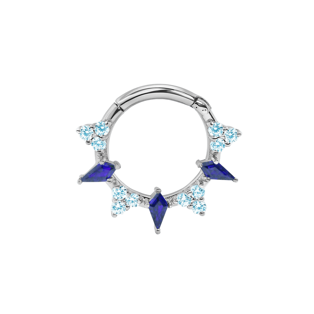 Freyja Clicker with Kite & Gem Accents – 14K & 18K Gold - piercing - zone.com
