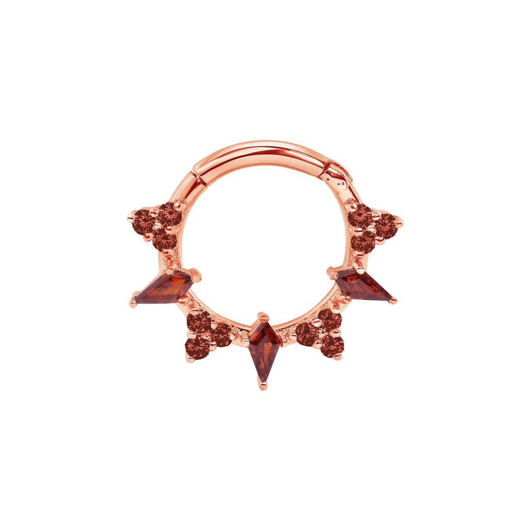 Freyja Clicker with Kite & Gem Accents – 14K & 18K Gold - piercing - zone.com