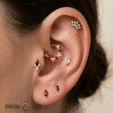 Freyja Clicker with Kite & Gem Accents – 14K & 18K Gold - piercing - zone.com
