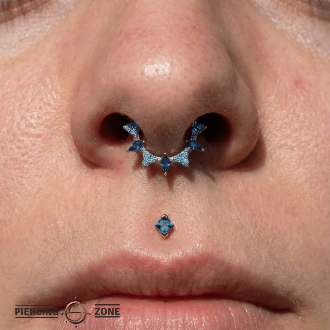 Freyja Clicker with Kite & Gem Accents – 14K & 18K Gold - piercing - zone.com