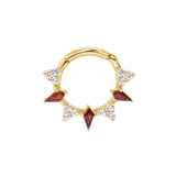 Freyja Clicker with Kite & Gem Accents – 14K & 18K Gold - piercing - zone.com