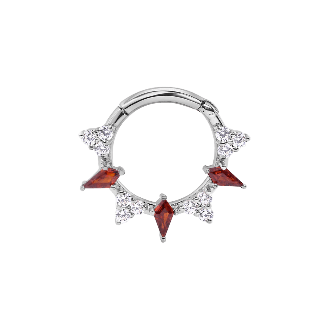 Freyja Clicker with Kite & Gem Accents – 14K & 18K Gold - piercing - zone.com
