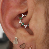 Freyja Clicker with Kite & Gem Accents – 14K & 18K Gold - piercing - zone.com