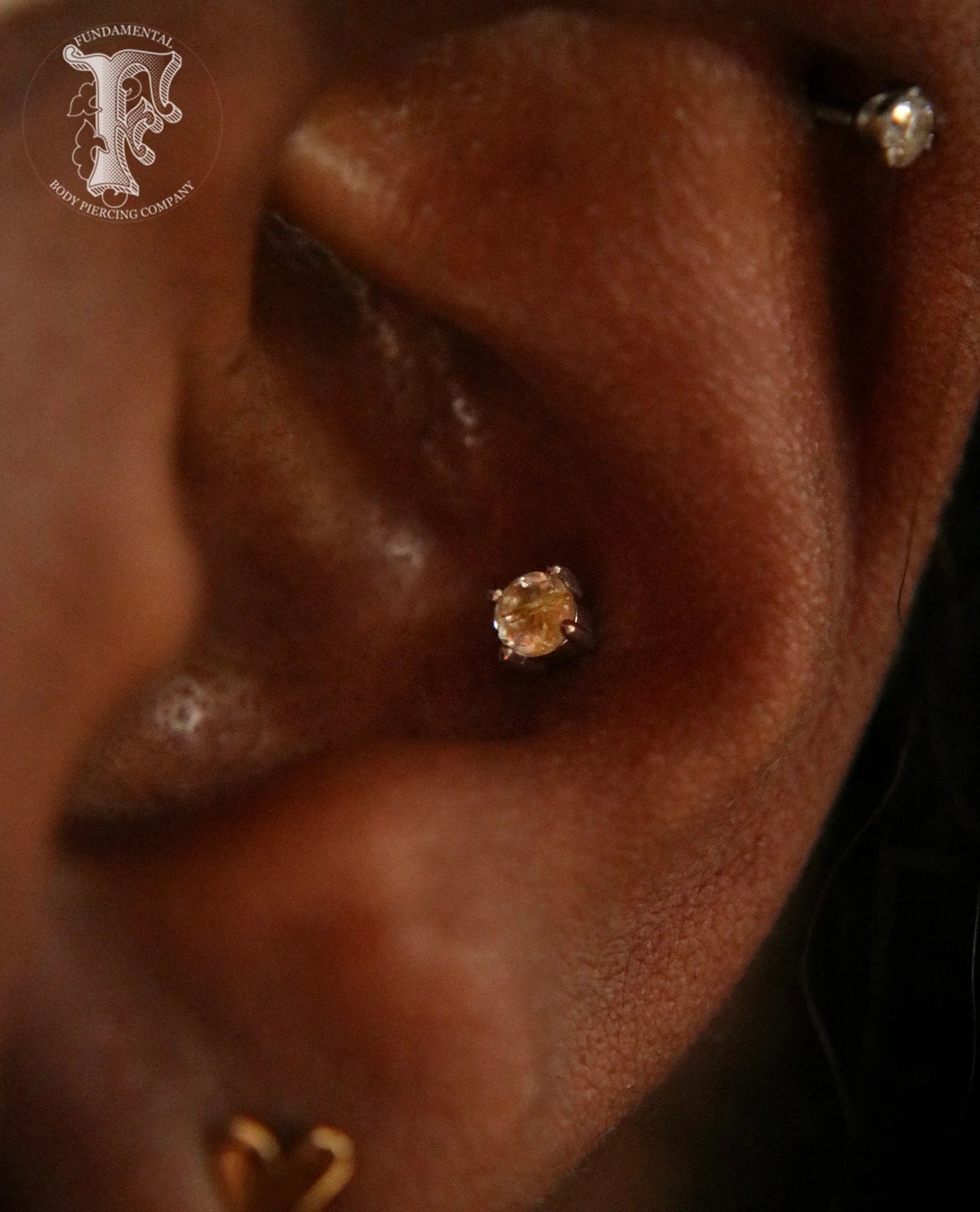 Rutilated Quartz Prong – Golden Glow 14K Gold Threadless End