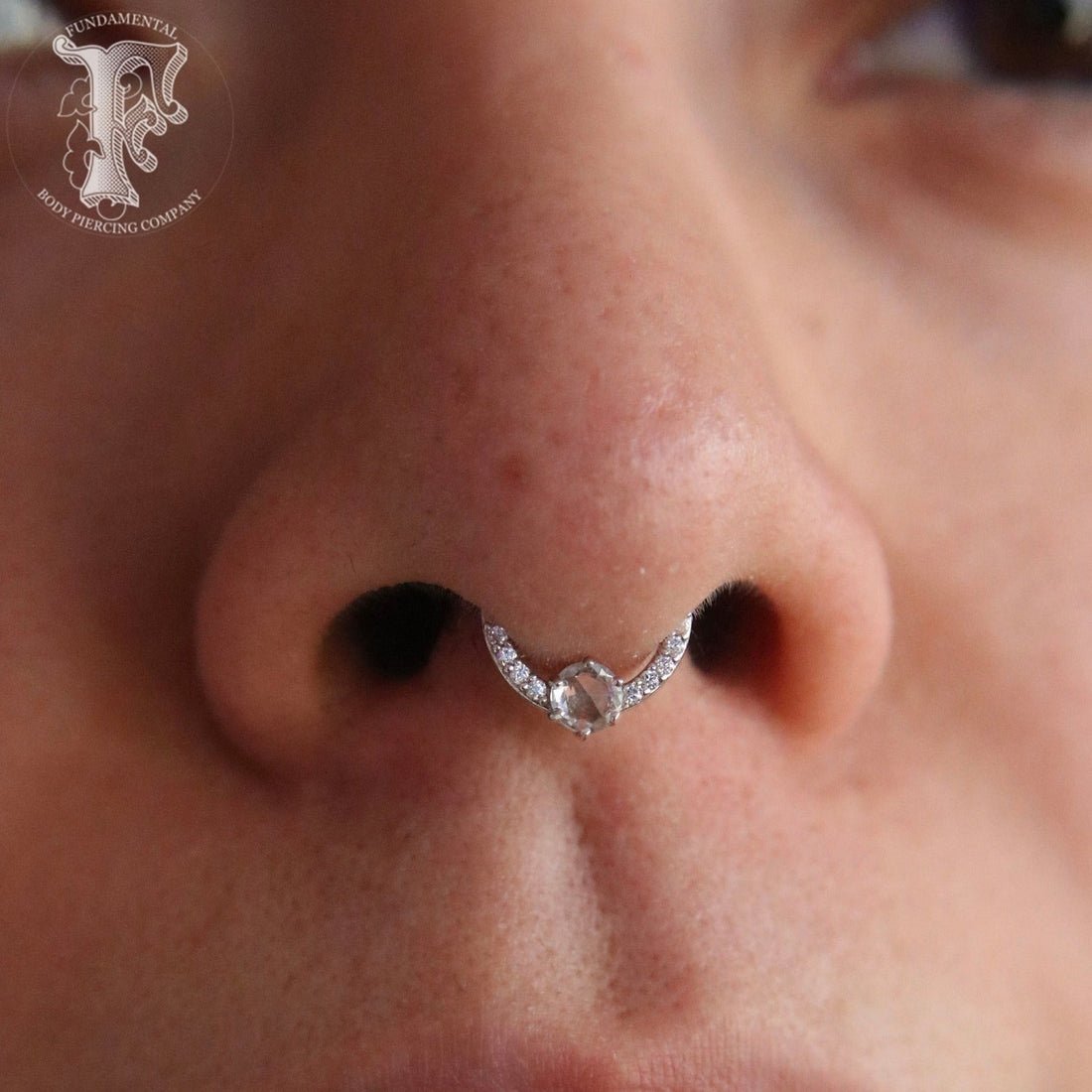 Tinsley – CZ + White Sapphire – Solid 14Kt Gold Clicker