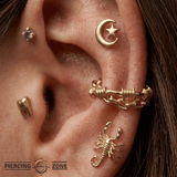 Fury – Barbed Chain – 14K Gold Clicker Ring - piercing - zone.com