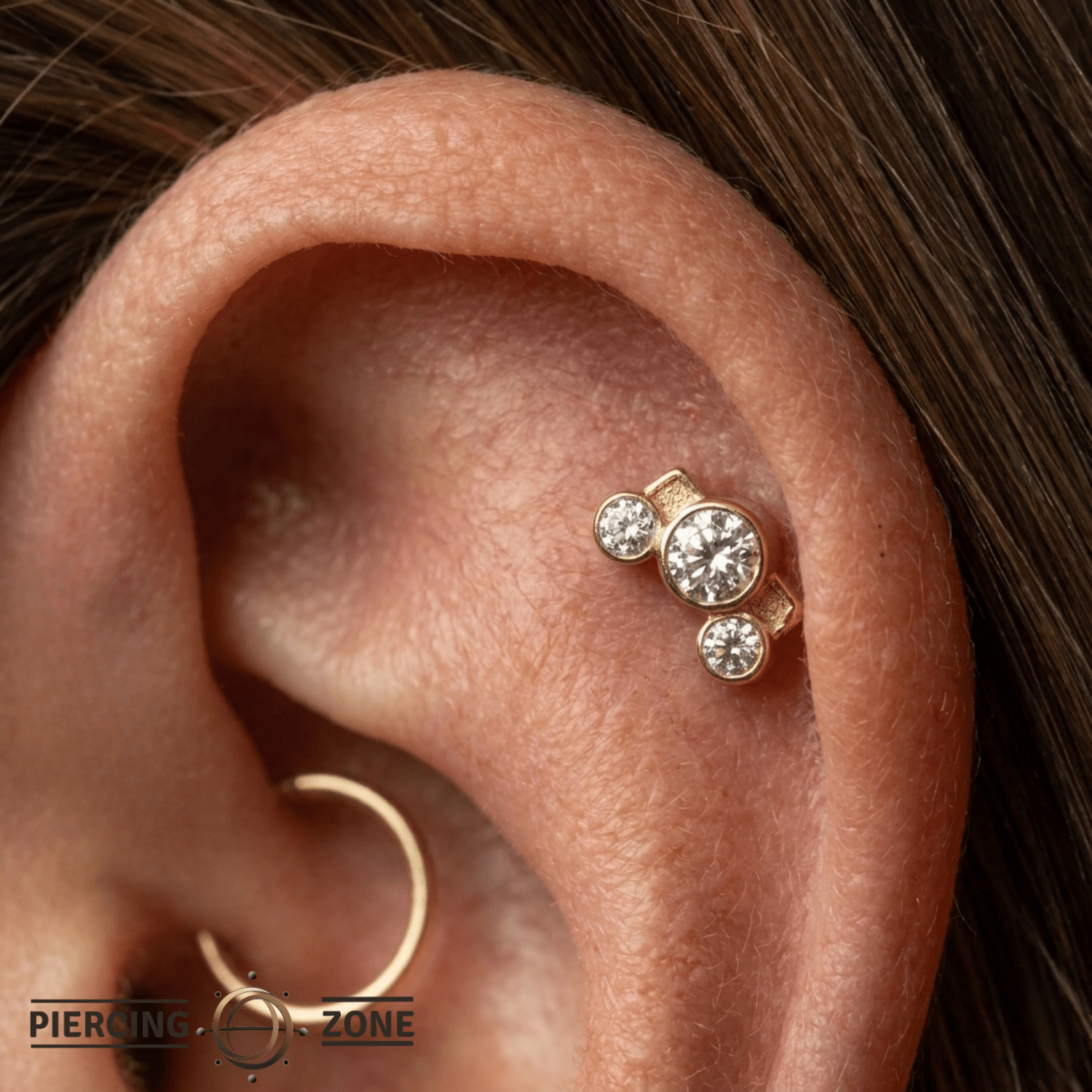 Future Cluster - 14K Gold Threadless/Threaded - piercing - zone.com