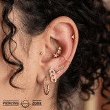 Gaia Flower – 14K Gold CZ Floral Threadless End - piercing - zone.com