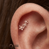 Gaia Flower – 14K Gold CZ Floral Threadless End - piercing - zone.com