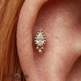 Gala – 14K Gold Swarovski CZ Duo Threadless End - piercing - zone.com