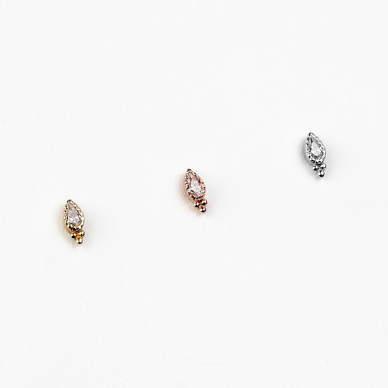 Gala – 14K Gold Swarovski CZ Duo Threadless End - piercing - zone.com