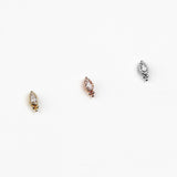 Gala – 14K Gold Swarovski CZ Duo Threadless End - piercing - zone.com
