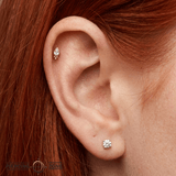Gala – 14K Gold Swarovski CZ Duo Threadless End - piercing - zone.com