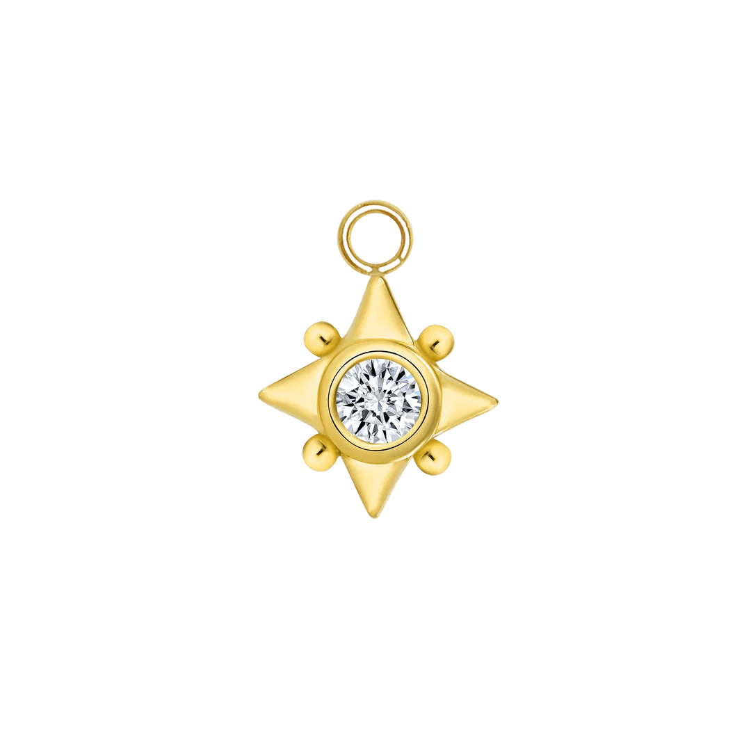 Galaxy – 14K & 18K Gold Gemstone Charm - piercing - zone.com