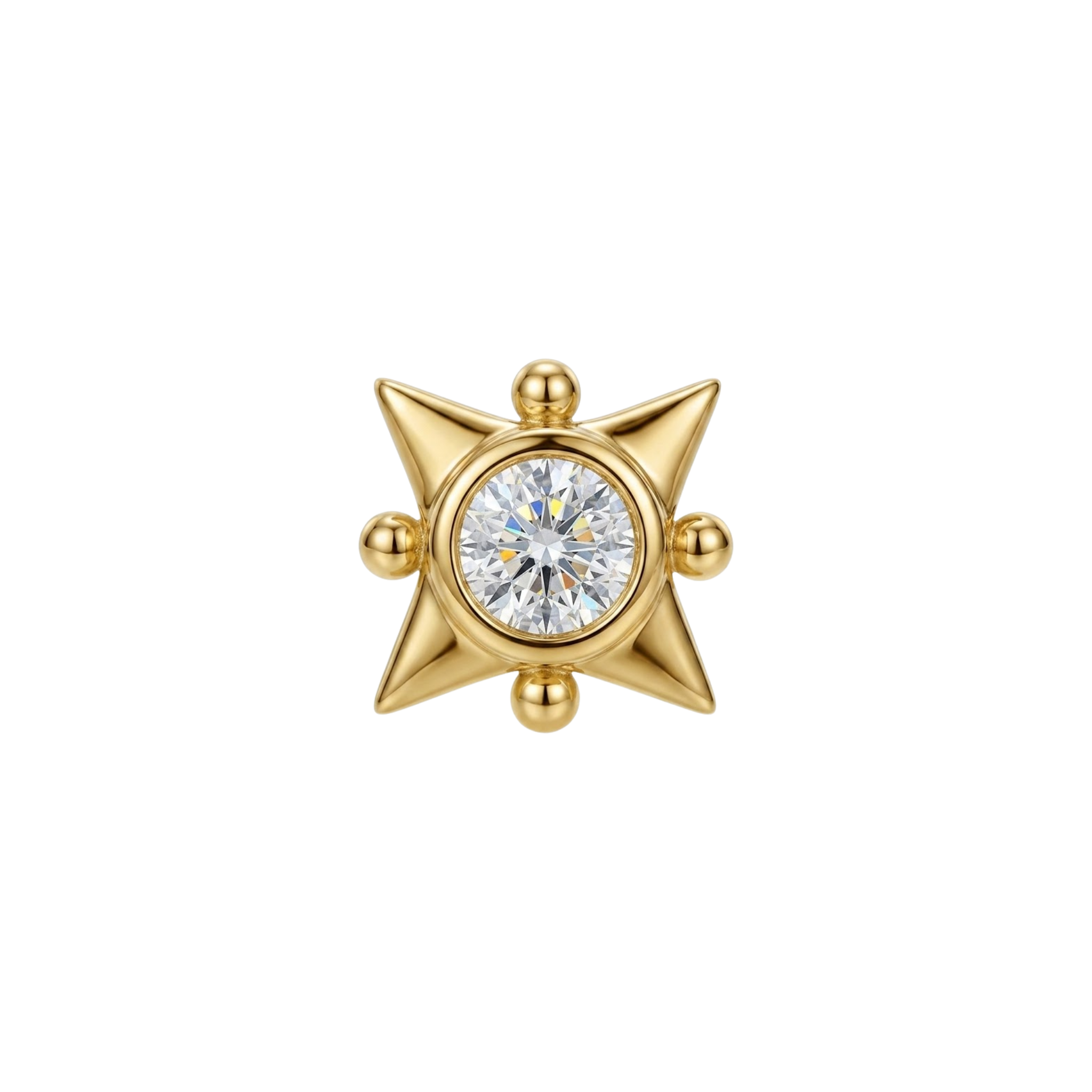 Galaxy – 14K Gold Threadless/Threaded End