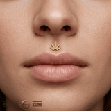 Ganja – 14K Gold Cannabis Leaf Threadless End - piercing - zone.com