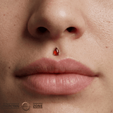 Garnet Pear – 14K Gold Vintage Threadless End - piercing - zone.com