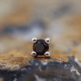 Garnet Prong – 14K Gold Birthstone Threadless End - piercing - zone.com