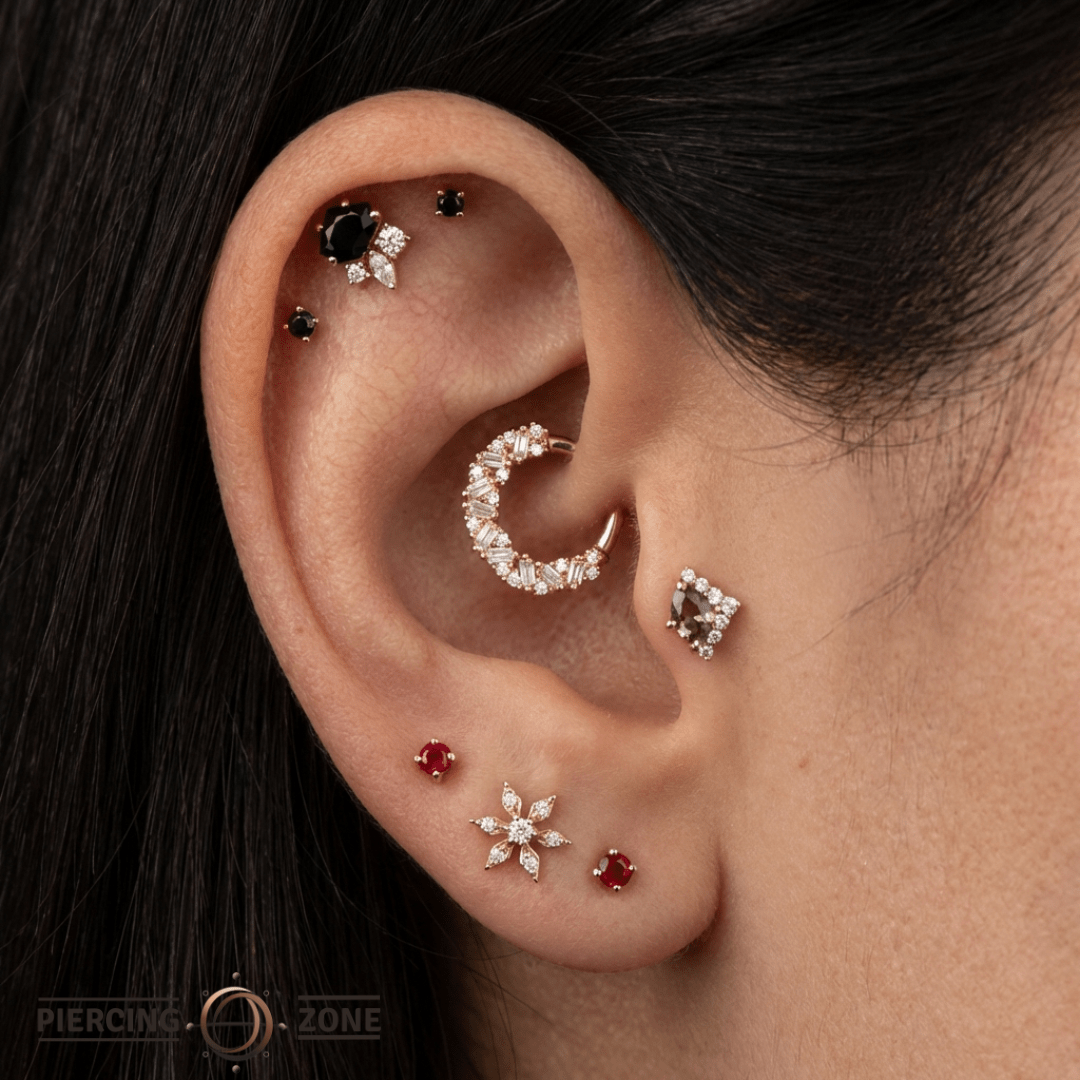 Garnet Prong – 14K Gold Birthstone Threadless End - piercing - zone.com