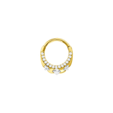 Gayana Clicker with Mixed Gem Sizes – 14K & 18K Gold - piercing - zone.com
