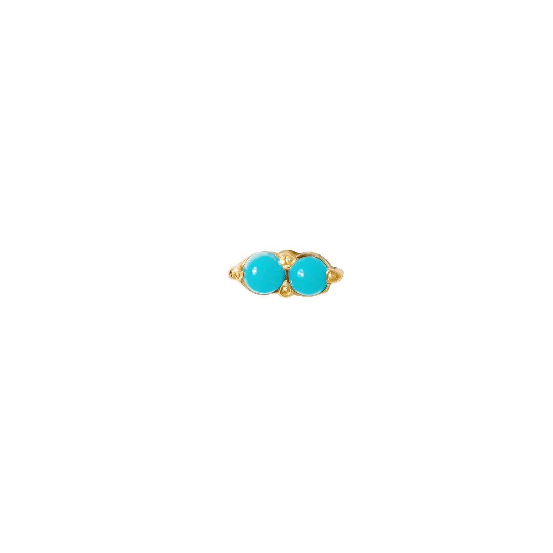 Gemini – Twin Birthstone – 14K Gold Threadless End - piercing - zone.com