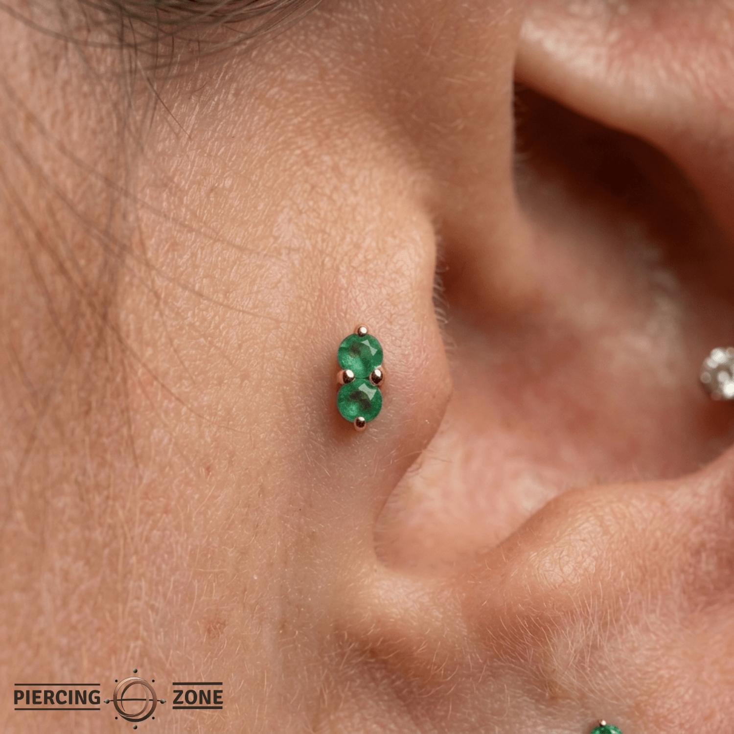 Gemini – Twin Birthstone – 14K Gold Threadless End - piercing - zone.com