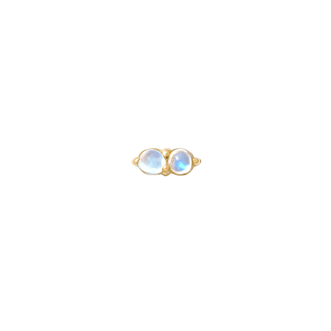 Gemini – Twin Birthstone – 14K Gold Threadless End - piercing - zone.com