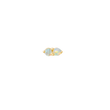 Gemini – Twin Birthstone – 14K Gold Threadless End - piercing - zone.com